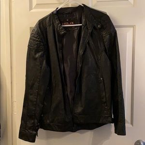 Helix Black Faux Leather Jacket
